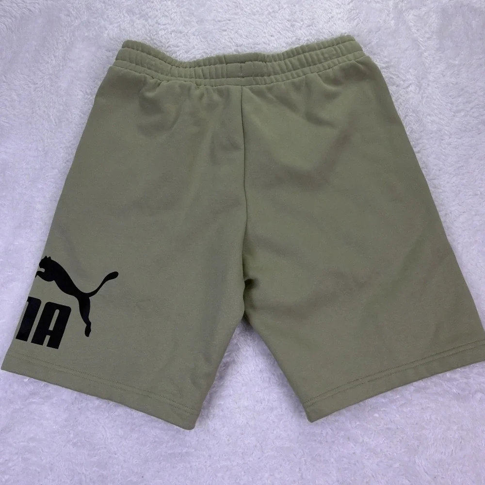 Puma Mens‎ Medium Heavyweight Sage Green Shorts 9.5in Inseam Pockets Drawstring